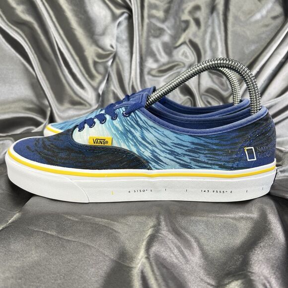 Vans Unisex National Geographic Blue Ocean Print Lace-Up Low Top Shoes M 7.5/W 9 - Picture 5 of 16